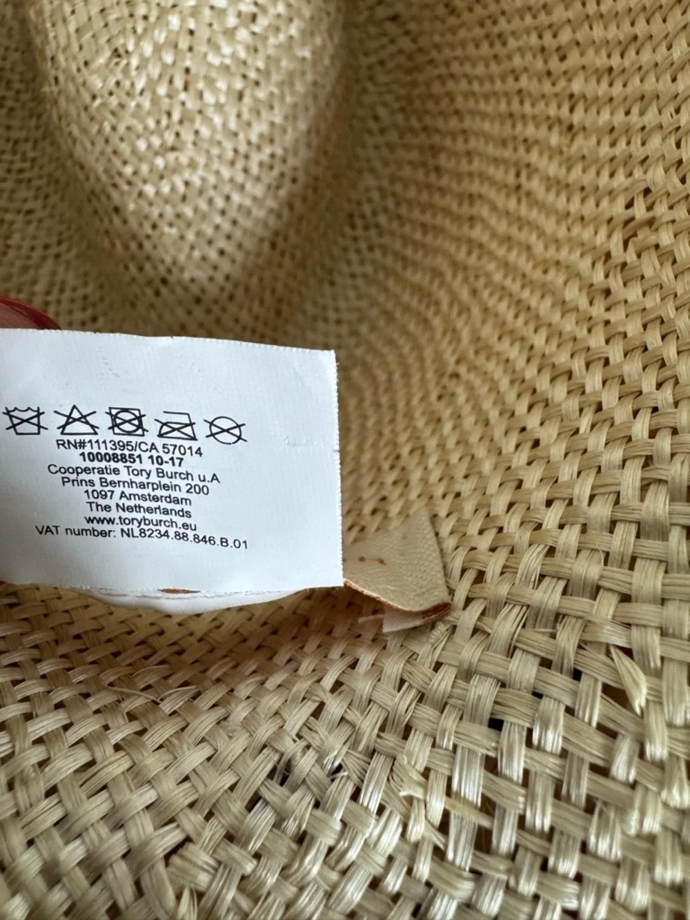 Tory Burch natural straw panama fedora boho hat OS